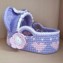 Load image into Gallery viewer, Unisex Baby Moses Basket with Cotton Rope Diaper Changing Carry Bag Crochet Basket Storage Basket