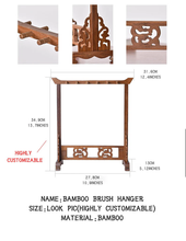 Load image into Gallery viewer, Bamboo Calligraphy Brush Holder With 12 HooksBamboo Brush Hanger Drawing Brush Holder,