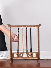 Load image into Gallery viewer, Bamboo Calligraphy Brush Holder With 12 HooksBamboo Brush Hanger Drawing Brush Holder,
