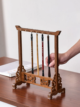 Load image into Gallery viewer, Bamboo Calligraphy Brush Holder With 12 HooksBamboo Brush Hanger Drawing Brush Holder,