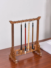 Load image into Gallery viewer, Bamboo Calligraphy Brush Holder With 12 HooksBamboo Brush Hanger Drawing Brush Holder,