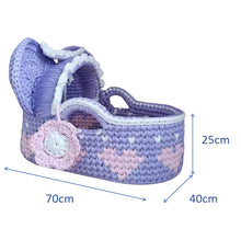 Load image into Gallery viewer, Unisex Baby Moses Basket with Cotton Rope Diaper Changing Carry Bag Crochet Basket Storage Basket
