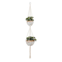 將圖片載入圖庫檢視器 Plant Hanger Basket  Handmade Rope Pots Holder Fine Hemp Rope Net Flower Pot Plant Lanyard
