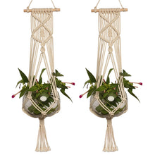 將圖片載入圖庫檢視器 Plant Hanger Basket  Handmade Rope Pots Holder Fine Hemp Rope Net Flower Pot Plant Lanyard
